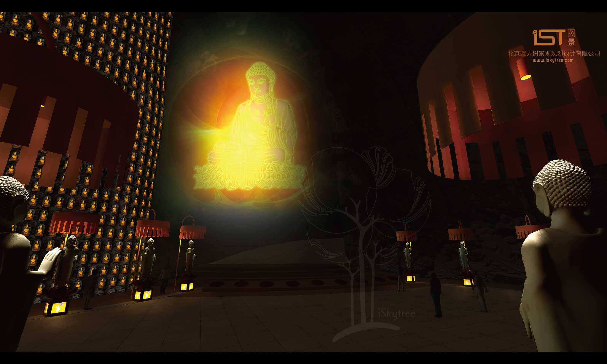 幻影成像的技术投射出的佛祖讲经