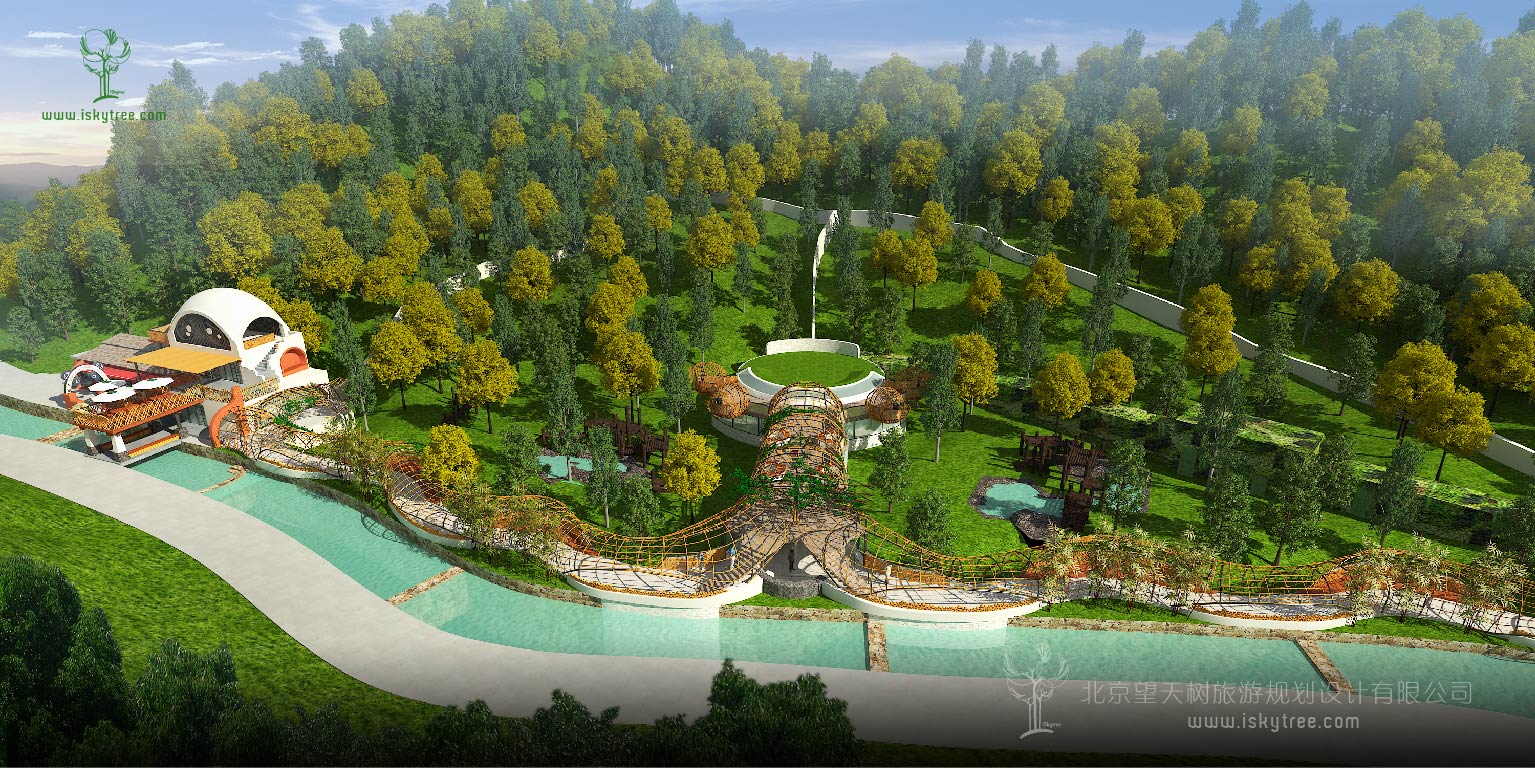 熊猫家园节点建筑景观设计效果表现图