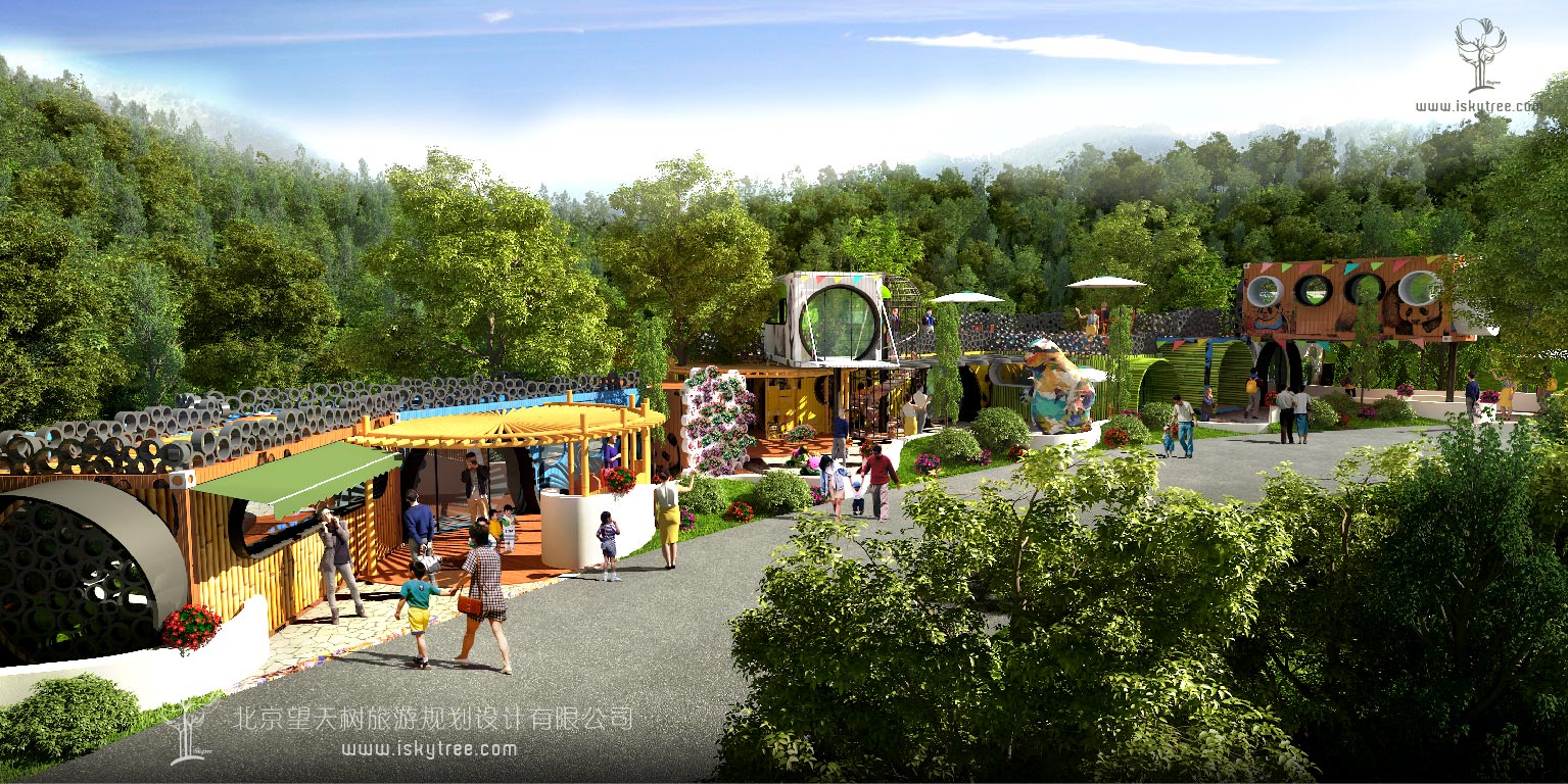 儿童营地节点集装箱建筑景观设计效果表现图