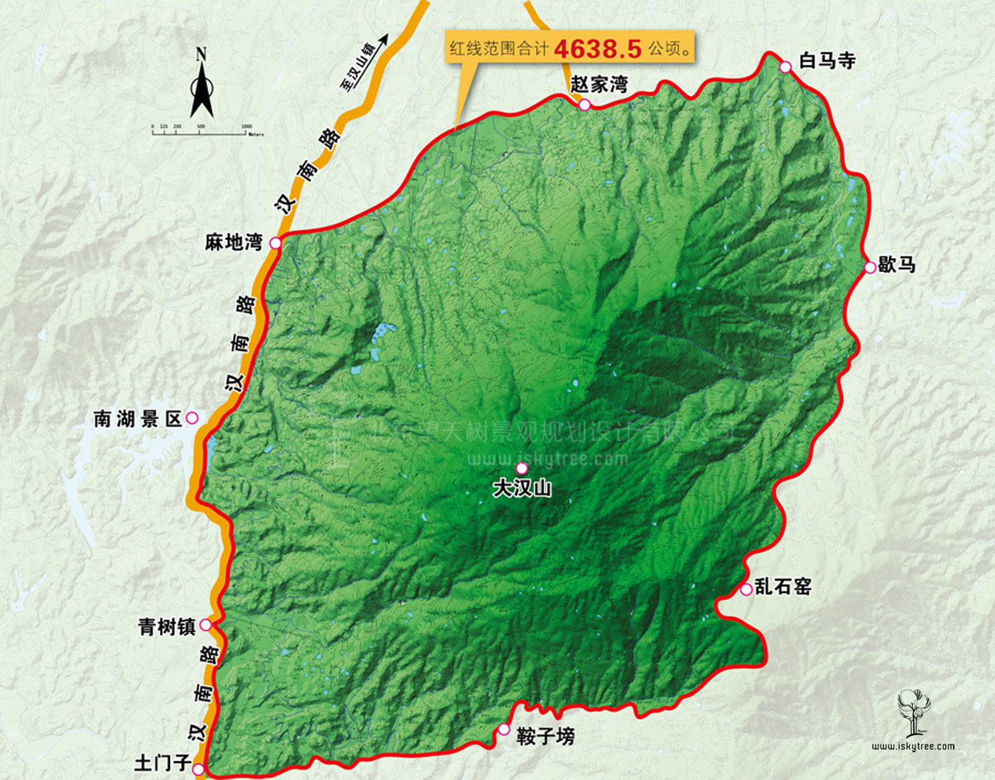 天汉水城旅游区汉山片区策划范围