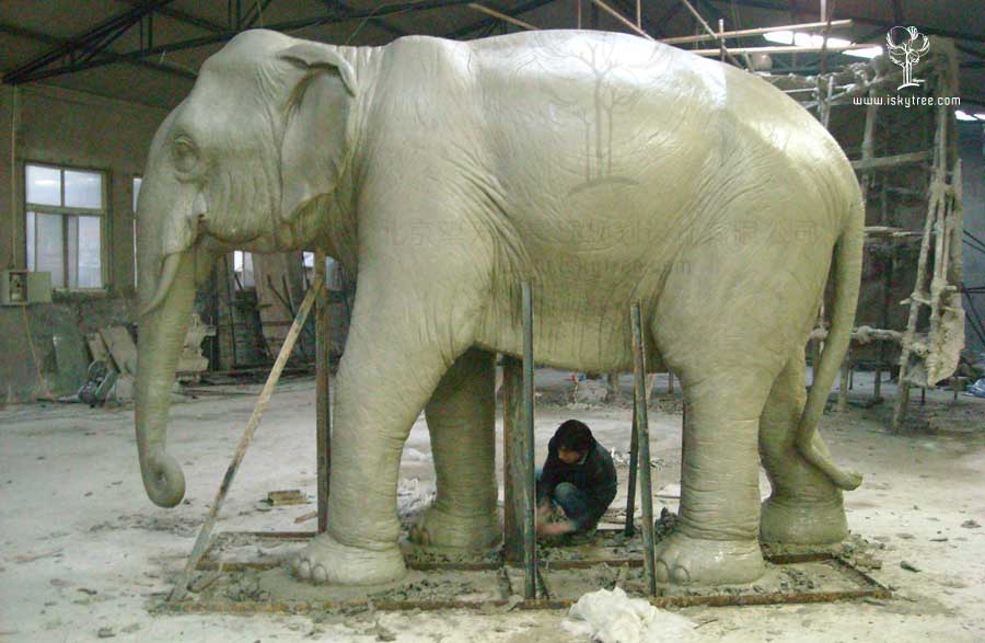 大象雕塑制作