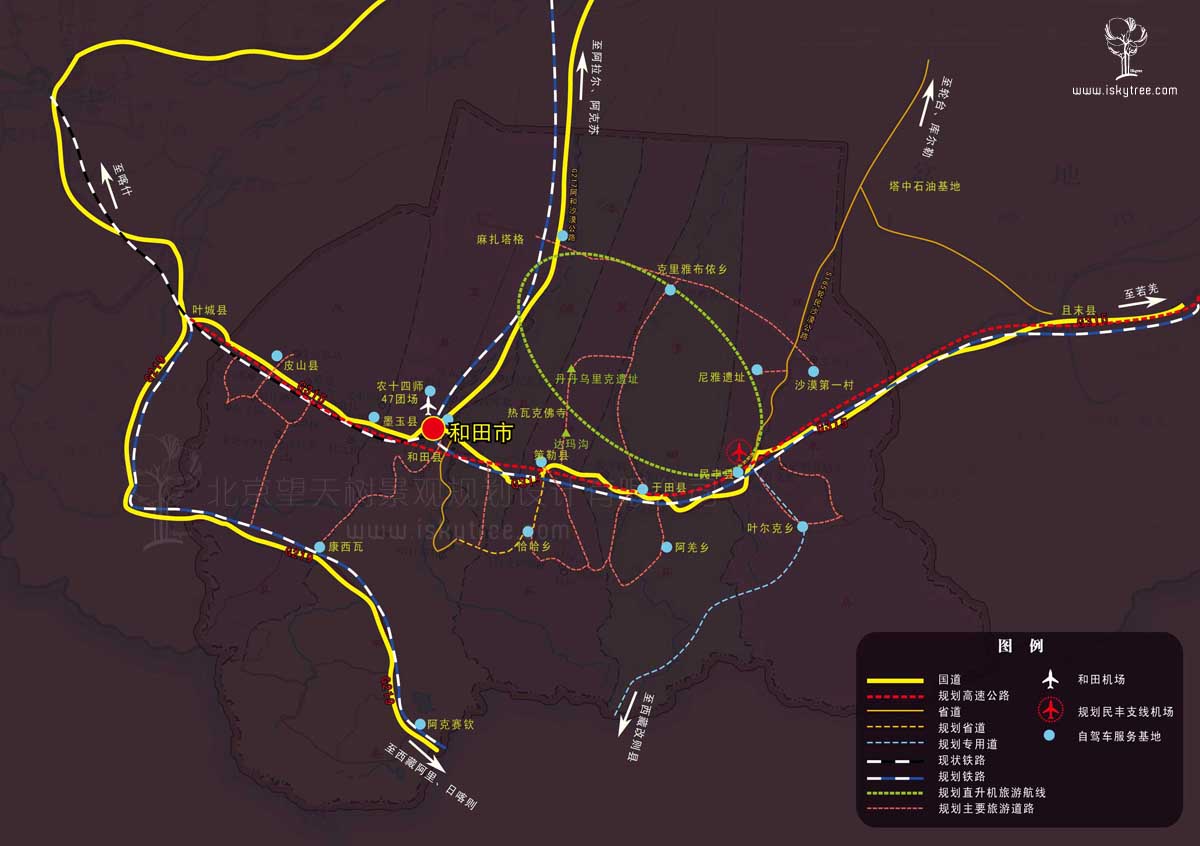 新疆和田旅游交通规划图
