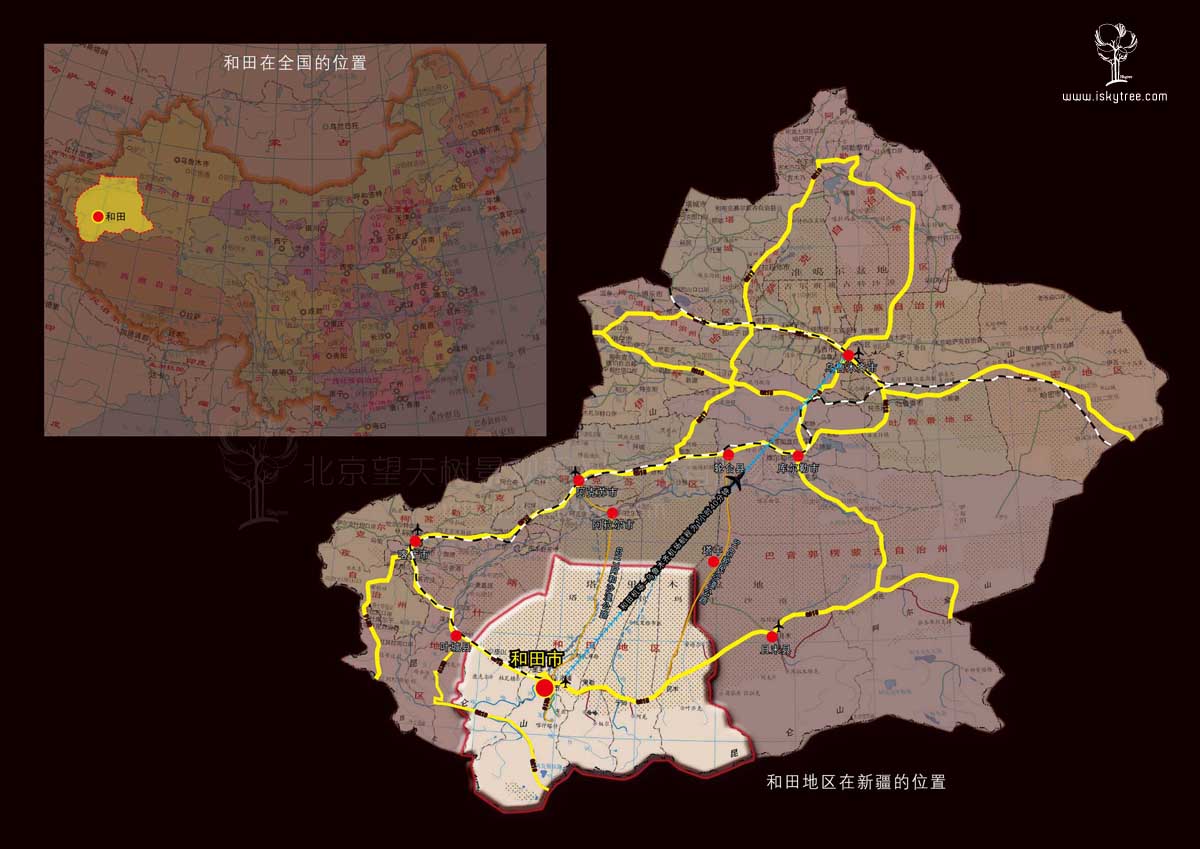 新疆和田地区区位地图