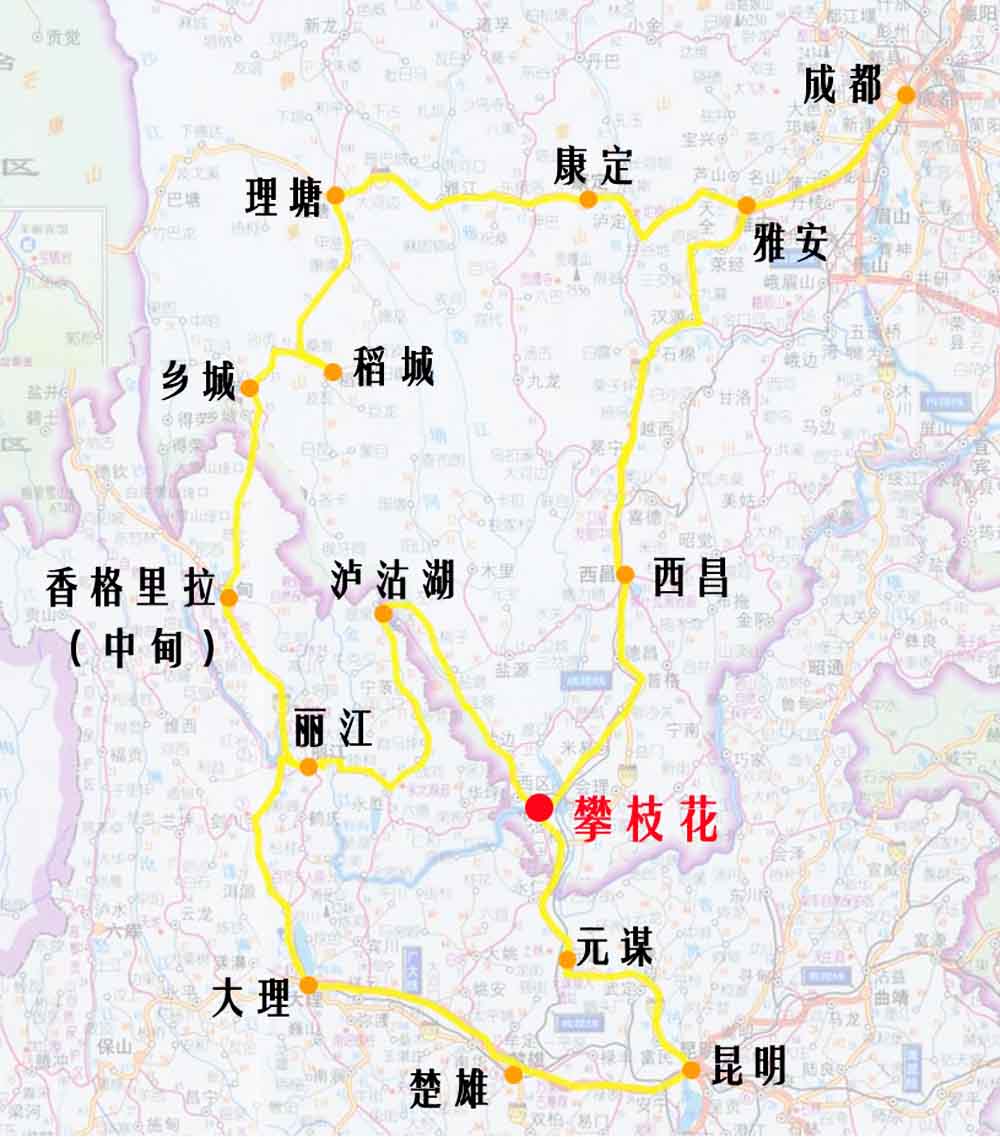 大香格里拉旅游线路图
