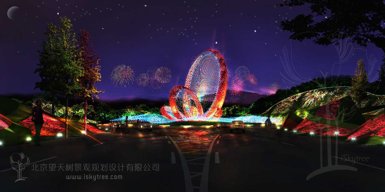 城市夜景灯光雕塑景观设计
