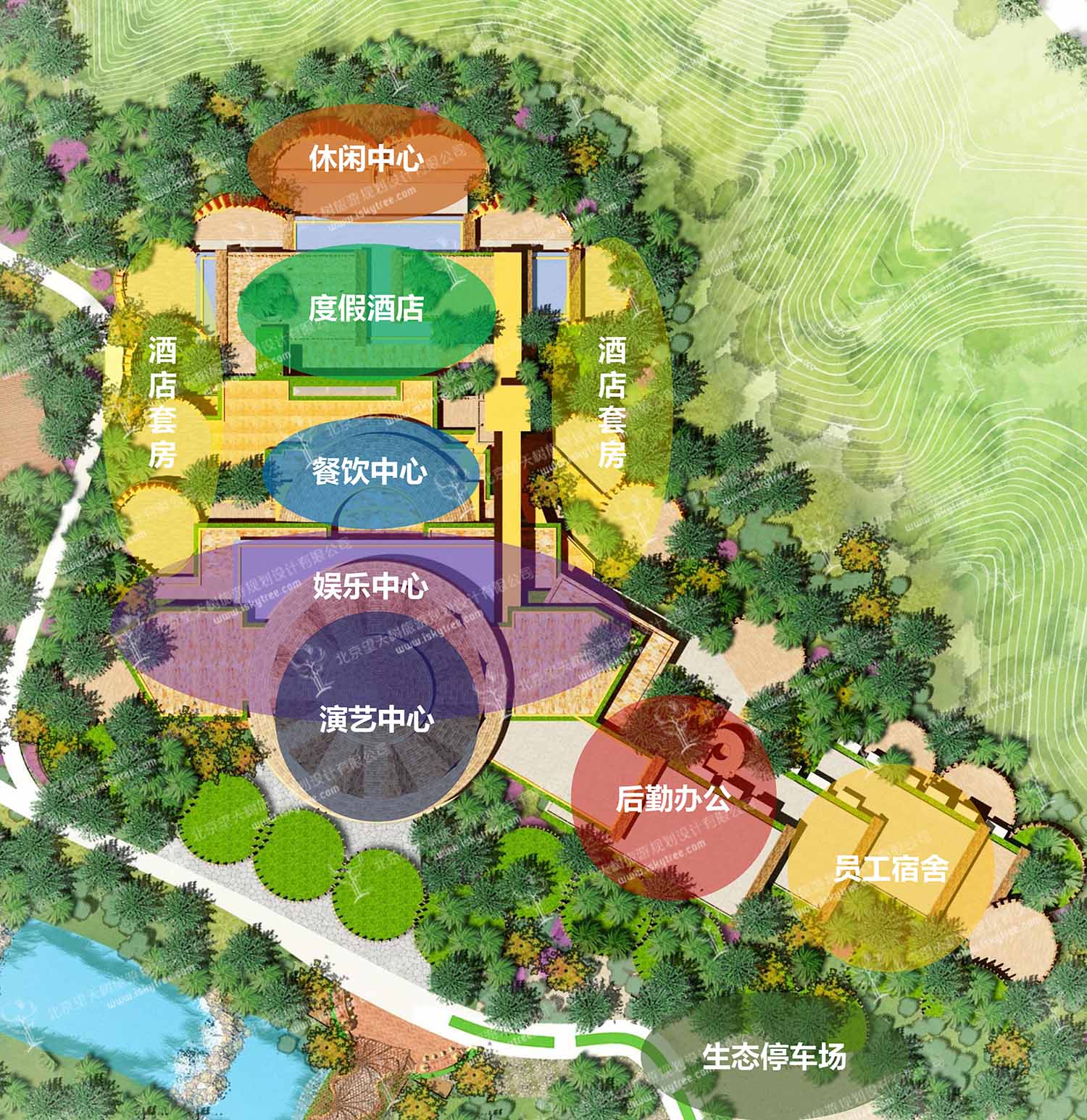 无尽美好的山地风情·金城博大环球娱乐综合体方案设计   最初的建筑