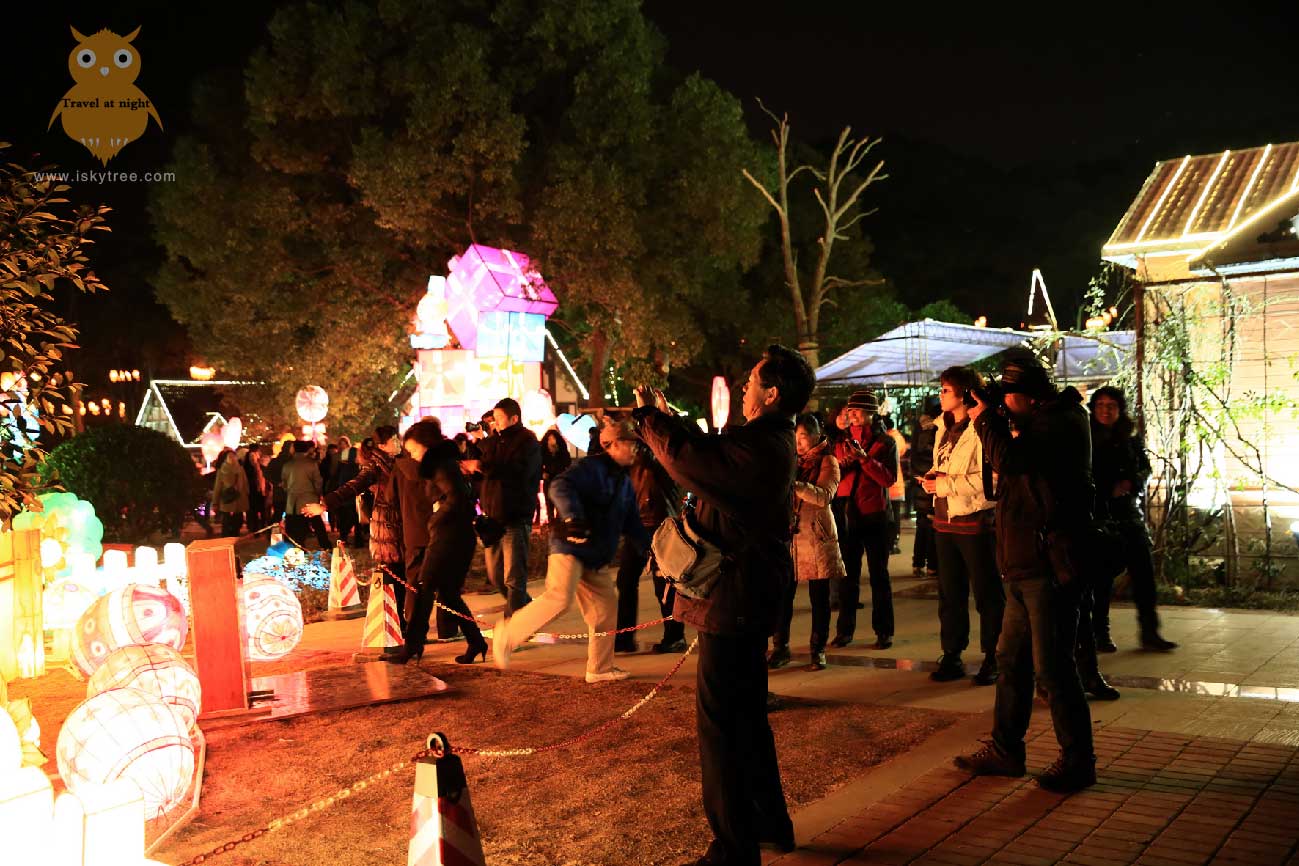 元宵夜游观灯人群