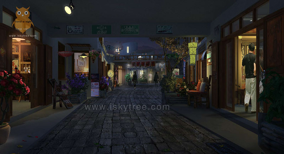 宁夏沙湖风情小镇民俗休闲步行街夜景设计