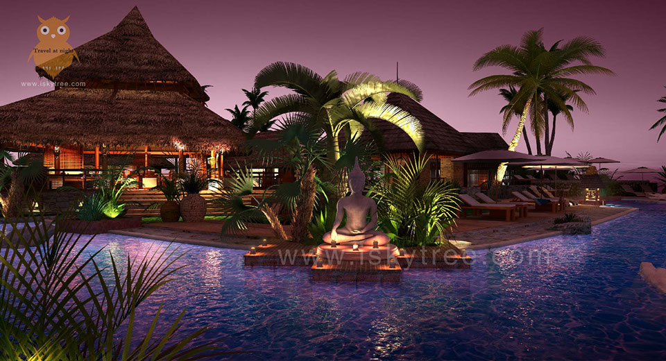 热带与东南亚风情告庄西双景滨水休闲区夜景设计