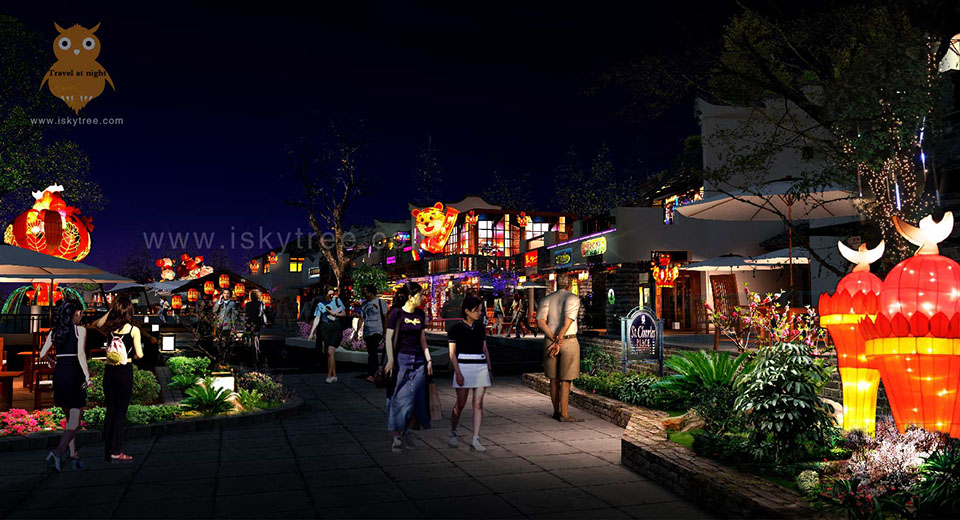 巴蜀彩灯文化小镇休闲商业步行街夜景设计